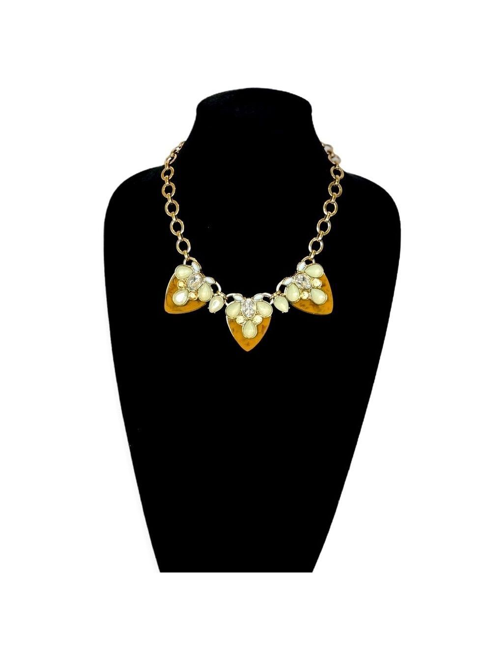 LEE ANGEL NEIMAN MARCUS Tortoise Mint Crystal Necklace NWT
